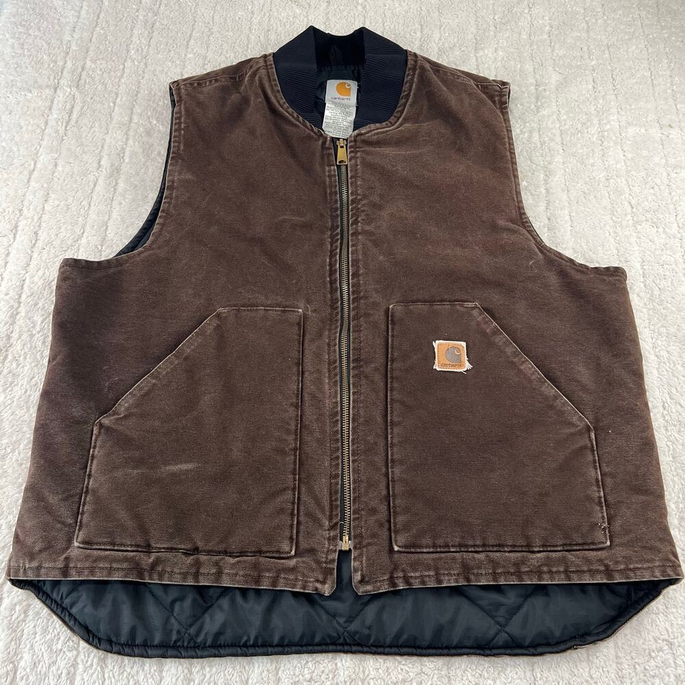 Carhartt Brown vintages quilted Vest men’s size XL V02 DKB